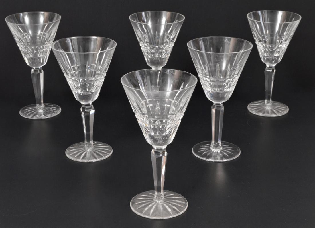 6 Waterford Lismore Diamond Red Wine Glasses: 6 Waterford, Lismore Diamond pattern, red wine glasses. 6.5"H. Condition report: Very good - no issues. Please examine all photos closely. Contact C. Biddle Auction Gallery for more detailed informati