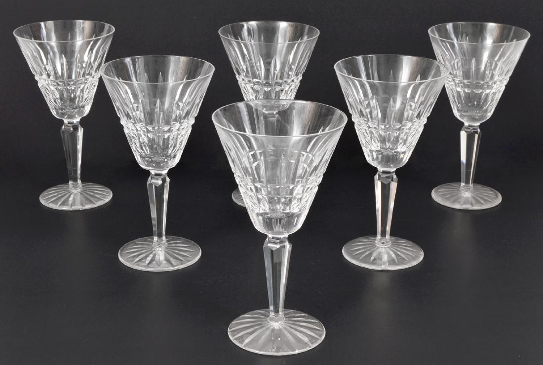 6 Waterford Lismore Diamond White Wine Glasses: 6 Waterford, Lismore Diamond pattern white wine glasses. 6.5"H. Condition report: Very good - no issues. Please examine all photos closely. Please examine all photos closely. Contact C. Biddle Auction