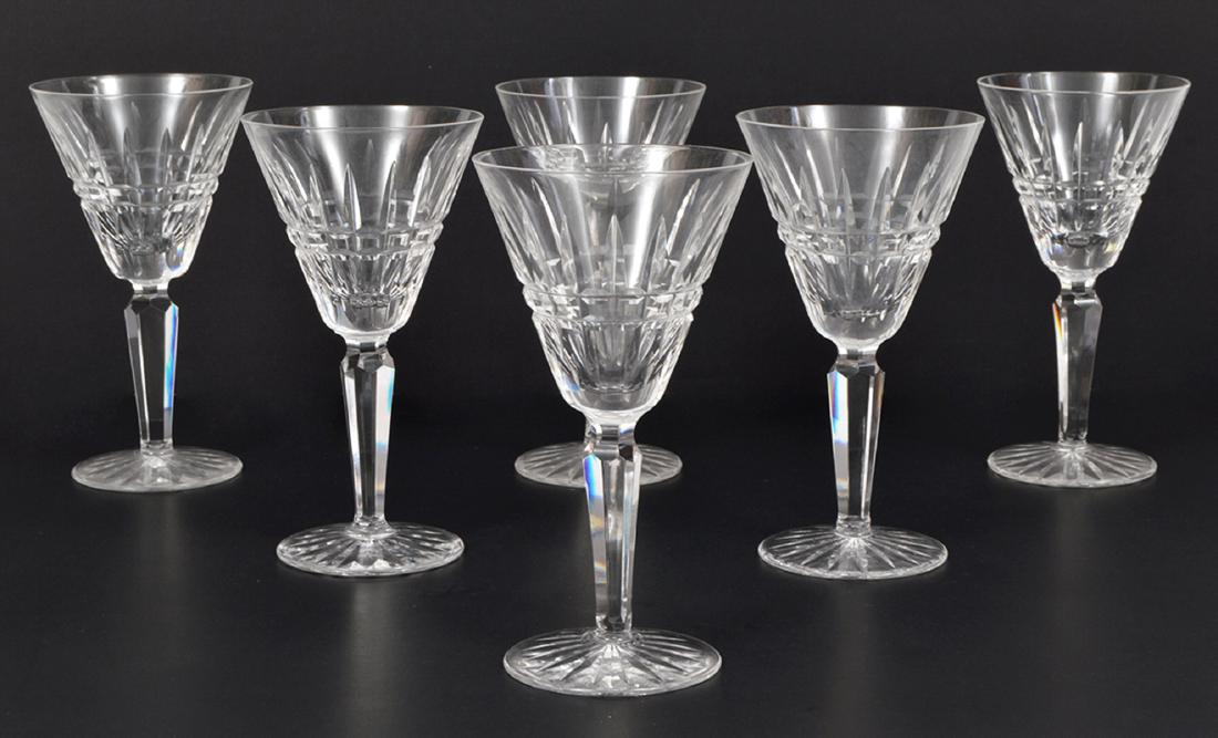 6 Waterford Lismore Diamond Red Wine Glasses: 6 Waterford, Lismore Diamond pattern red wine glasses. 6.5"H. Condition report: Very good - no issues. Please examine all photos closely. Contact C. Biddle Auction Gallery for more detailed informatio