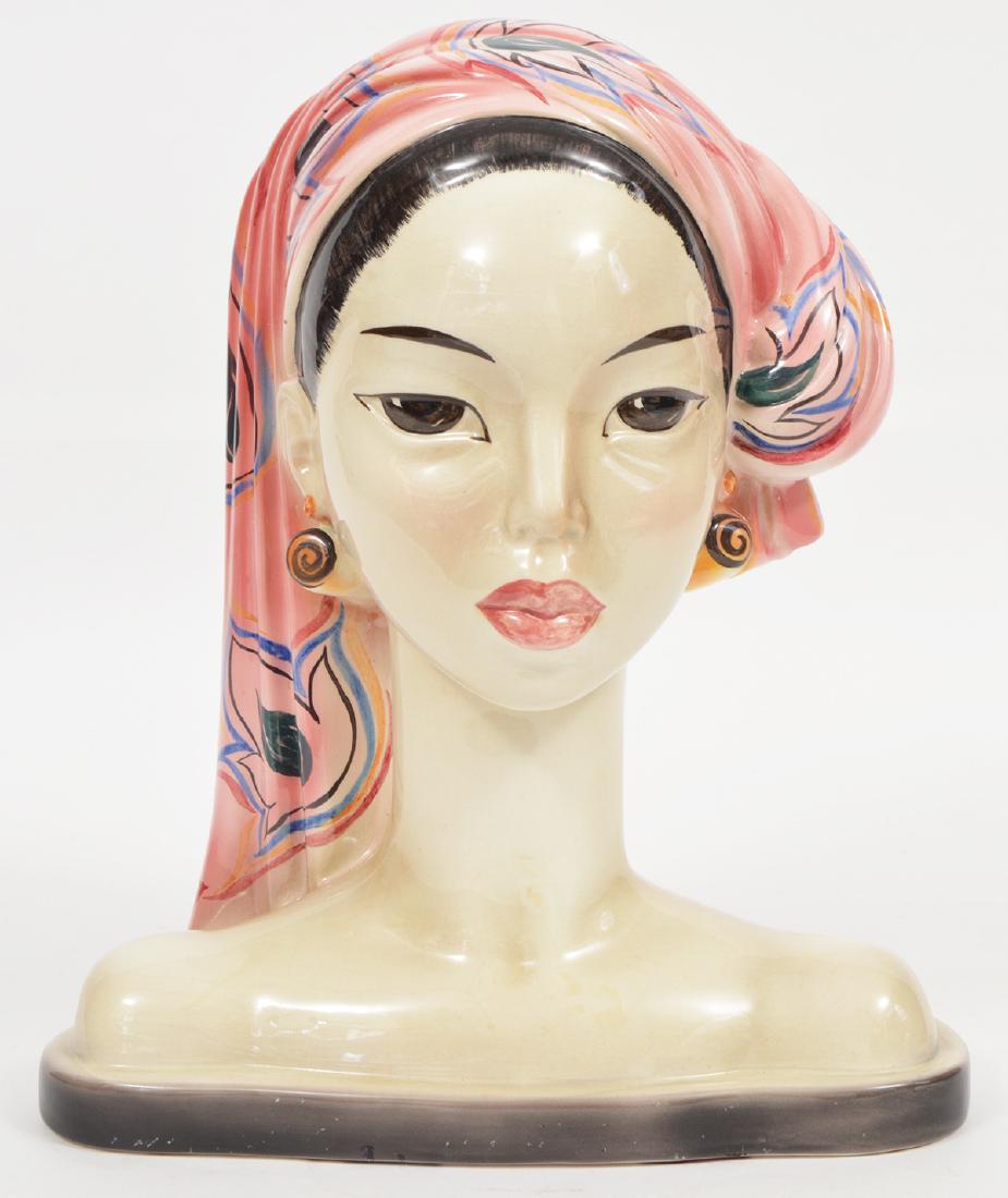 BALIHEAD by Barbara Balddwin Porcelain Bust: Goldscheider USA BaliHead by Barbara Baldwin. 11.5" Hx10"W. The colors are strong and bright. Marked, Goldscheider USA Fine China, Goldscheider Everlast Corp., Balihead by Barbara Baldwin. Condition r