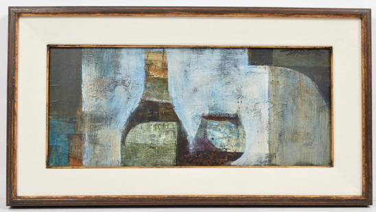 Augusto Marin 1965 Oil on Board Painting: Augusto Marin, Puerto Rico (1921 - 2011). 'Still Life'. Oil on board. Signed and dated 1965. 11" H x 25.6" W, framed 18" x 33". Condition report: good condition. Please examine all photos closely. Con