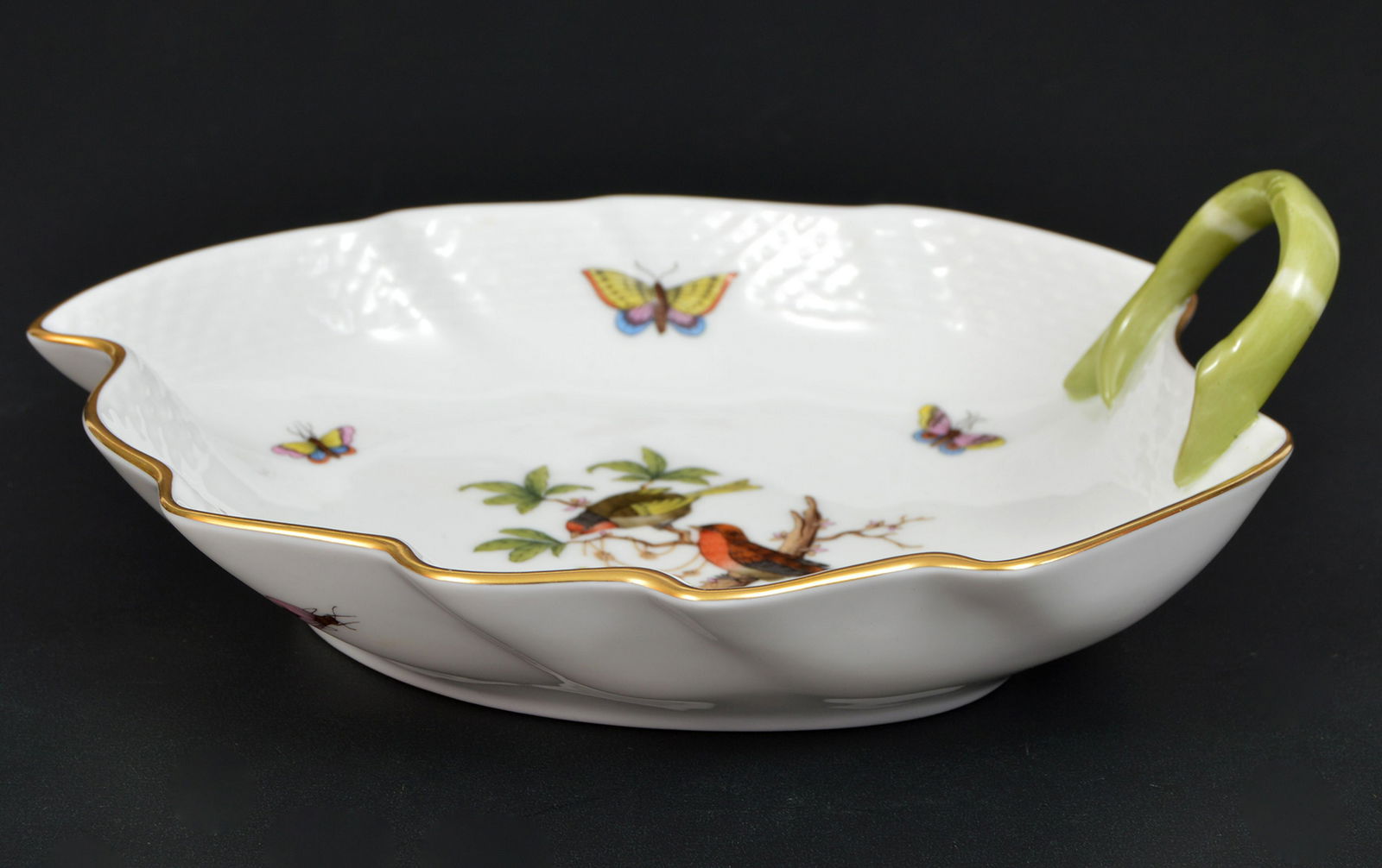 Herend 5" Leaf Dish Rothschild Bird (1 of 7)