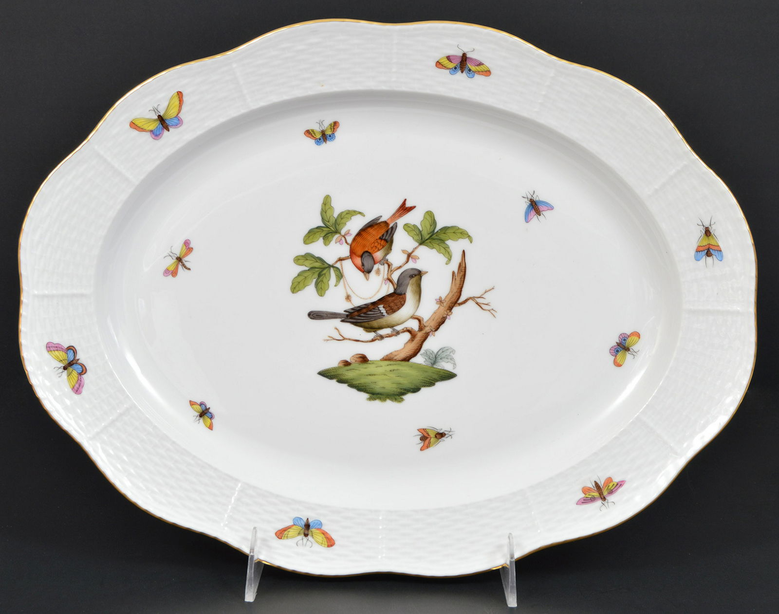 Herend 15" Oval Serving Platter Rothschild Bird (1 of 6)