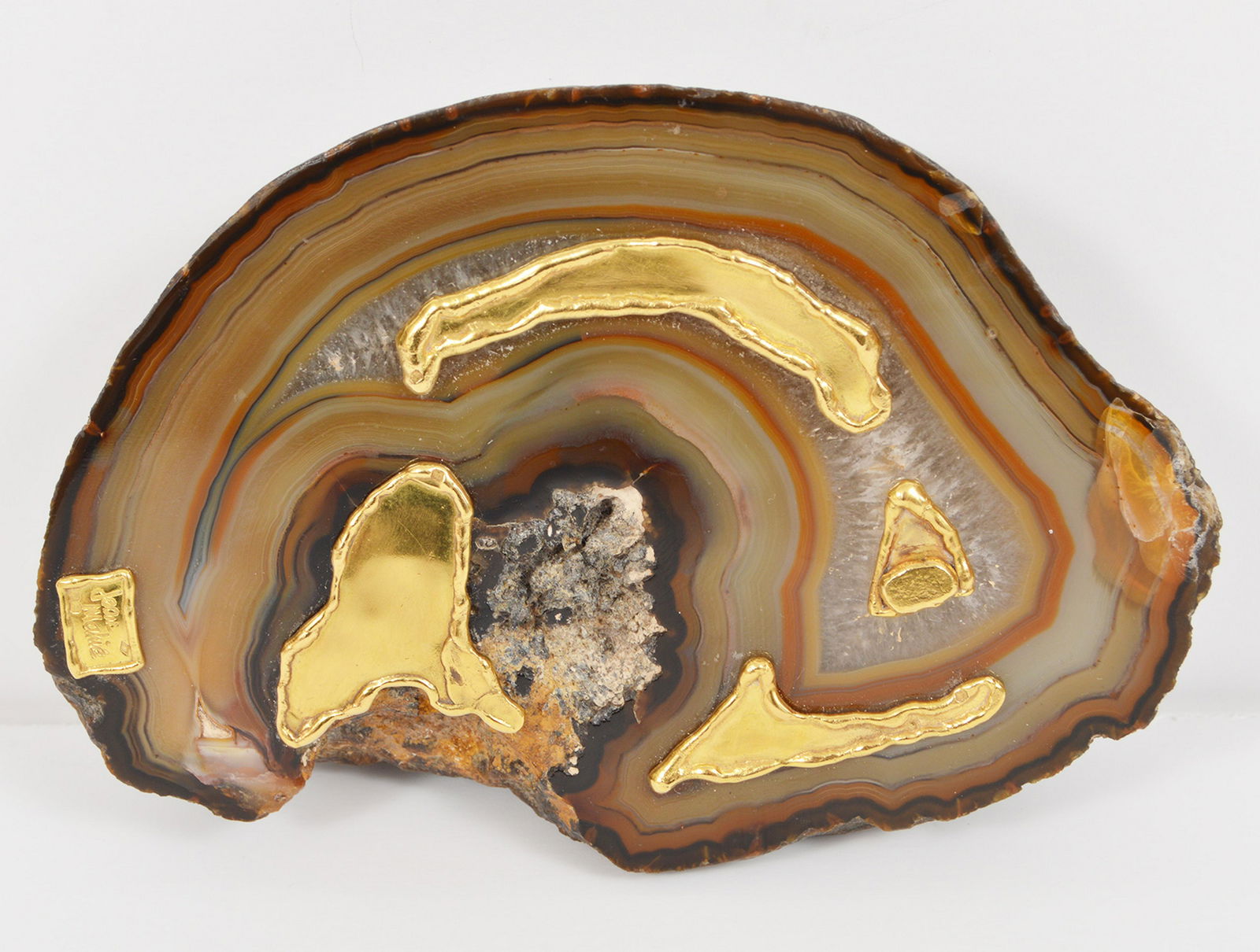 Jean Mahie Petrified Wood 18k Gold Paperweight (1 of 7)