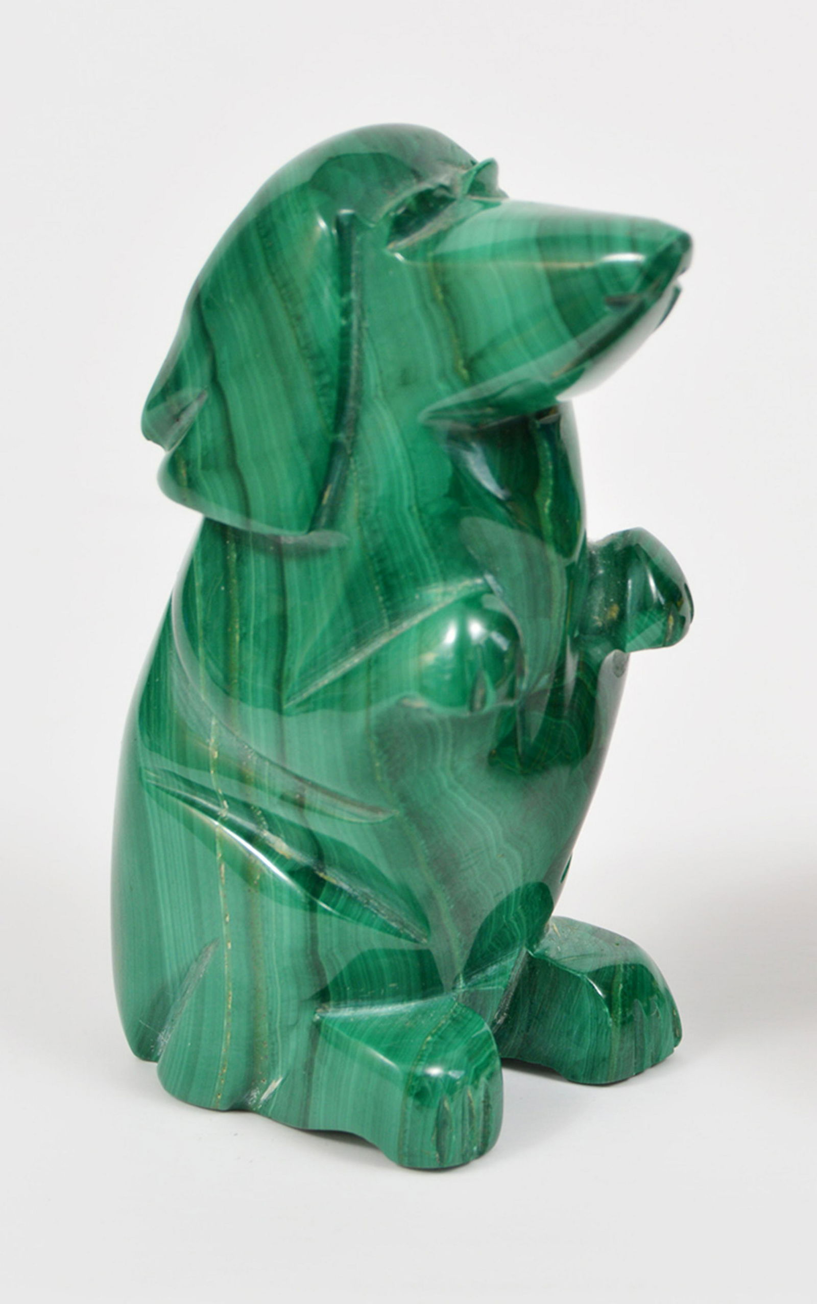 Malachite Craved Dog Figurine (1 of 6)