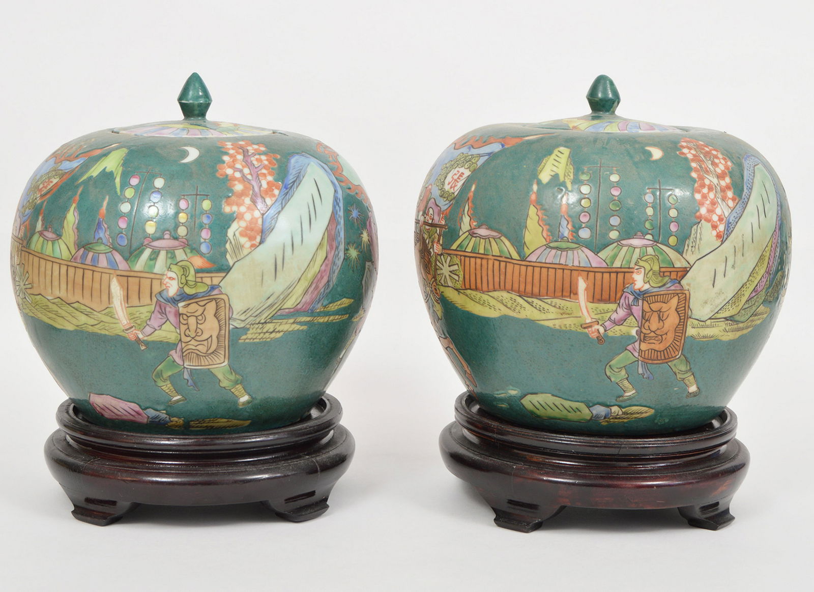 2 Chinese Lidded Ginger Jars (1 of 11)