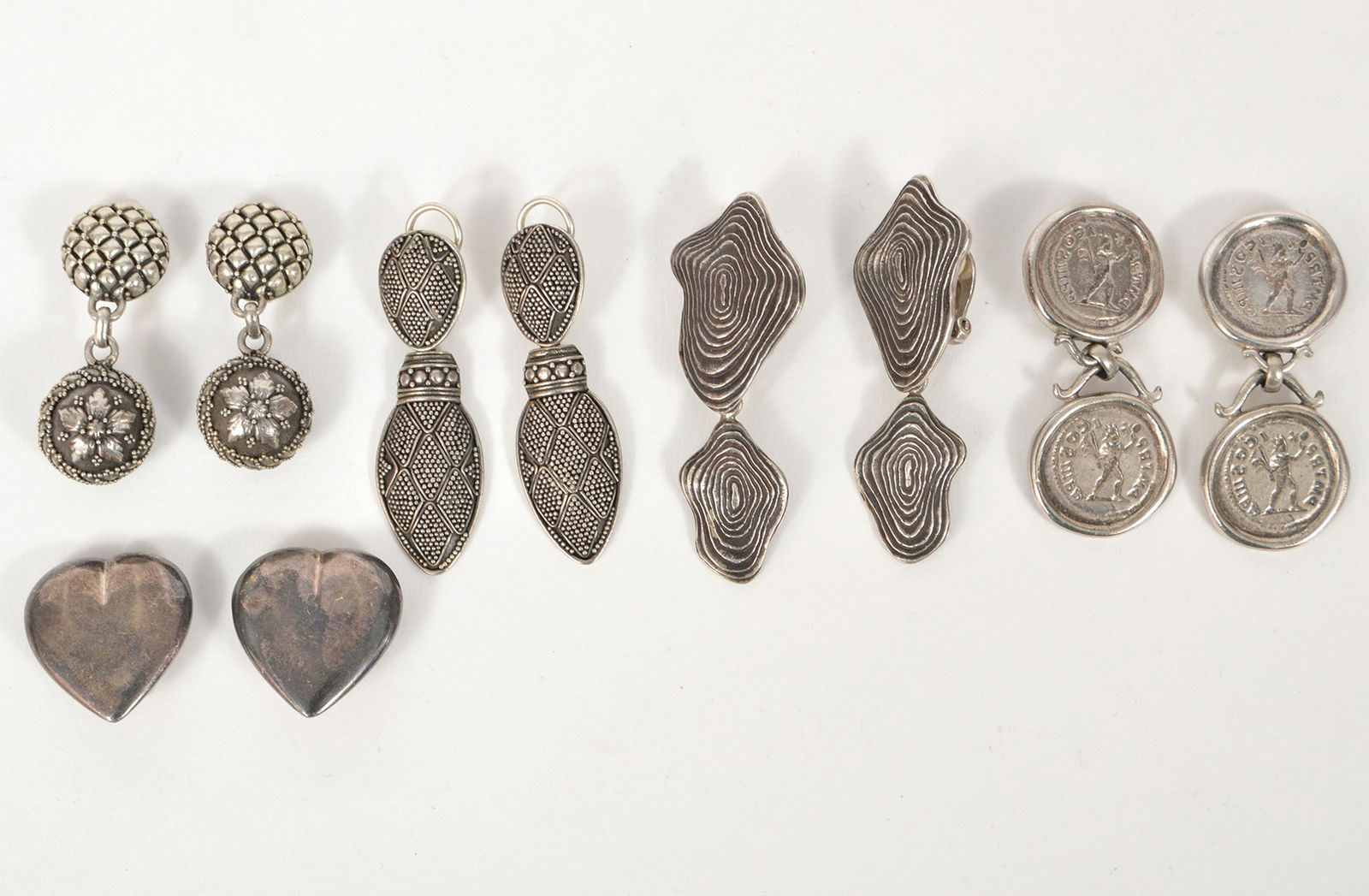 5 Pair Sterling Silver Earrings Linda Levinson (1 of 5)