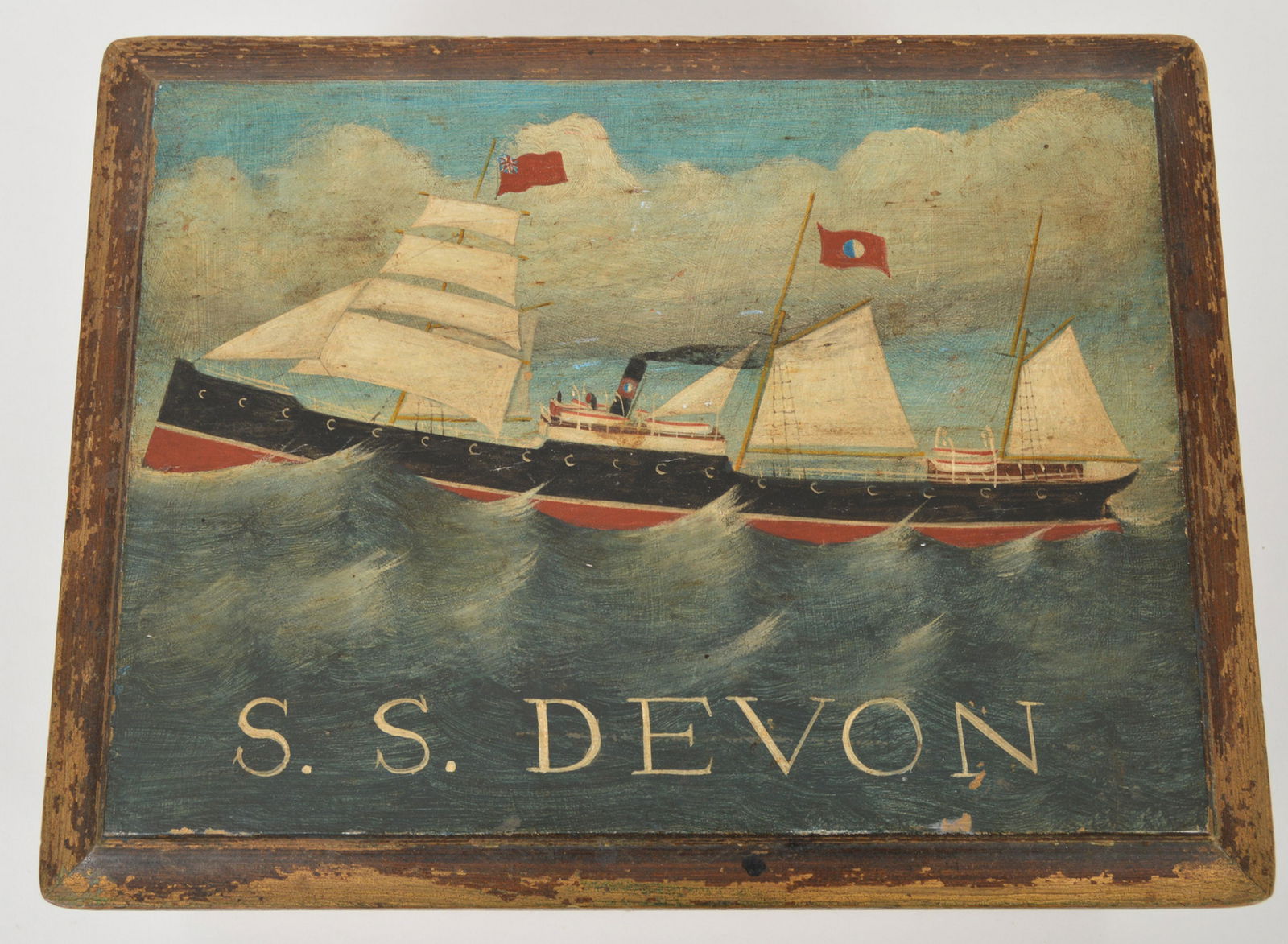 S. S. Devon Ship Wood Painted Box (1 of 6)