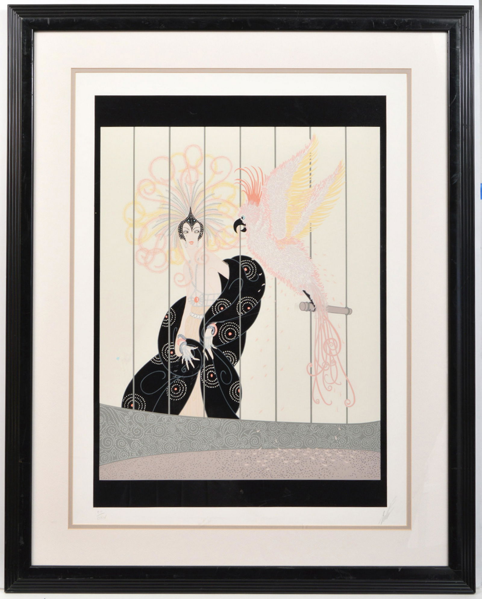 Erte Serigraph 'Bird Cage' on Paper (1 of 8)