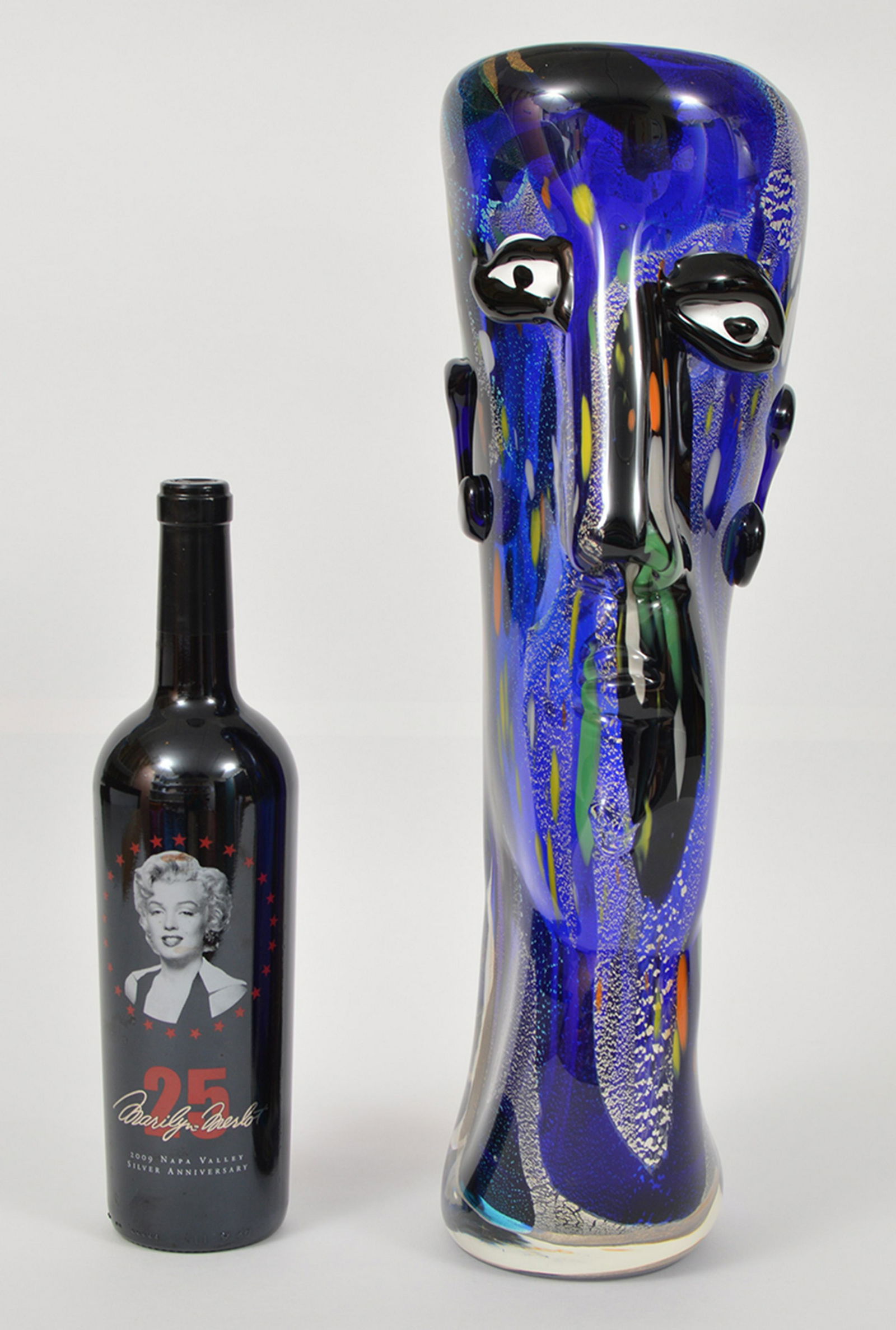 Large Murano SIGNED Art Glass Face Vase (1 of 9)