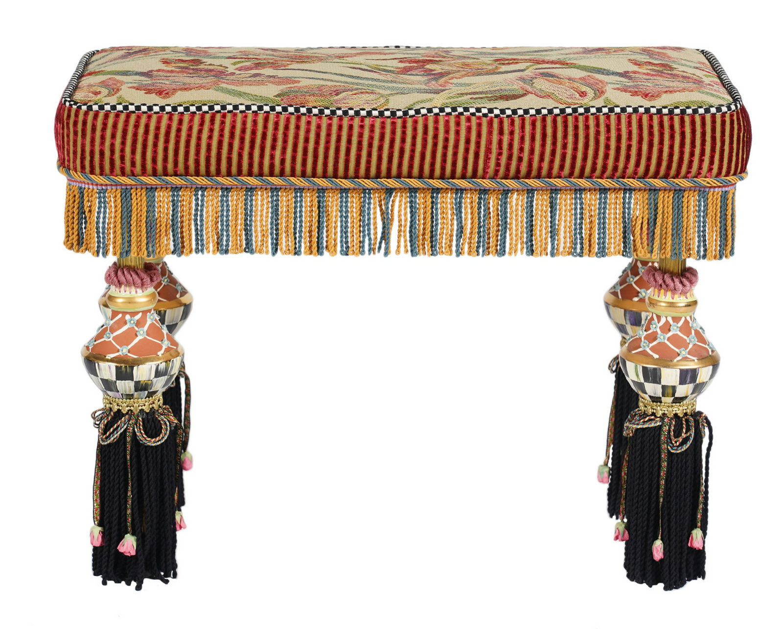 MacKenzie Childs Hand Painted Stool (1 of 7)