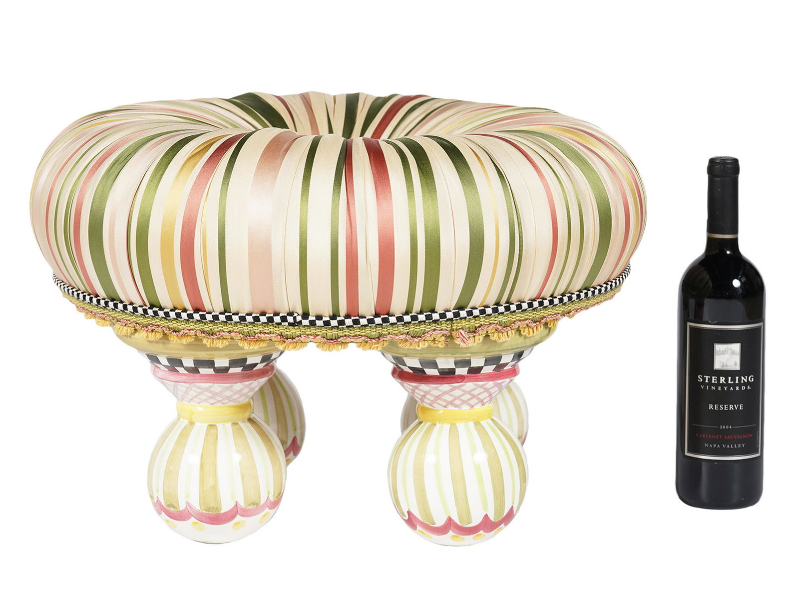 Small MacKenzie Childs Painted Round Stool (1 of 6)