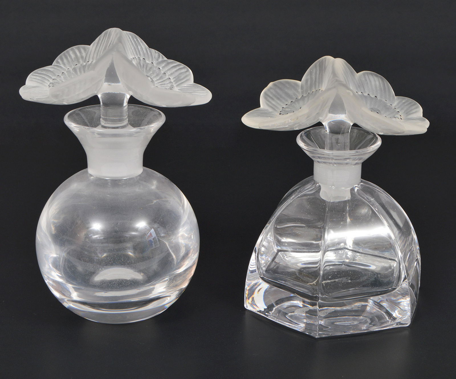 2 Lalique Style Anemone Flower Bottles (1 of 6)
