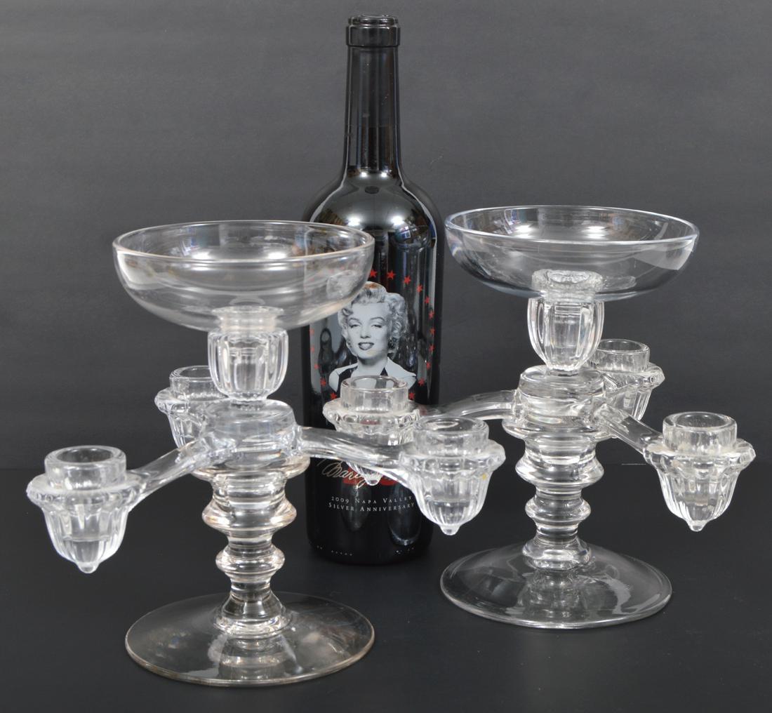 Pair Cambridge Glass Candelabra Flower Vases (1 of 5)