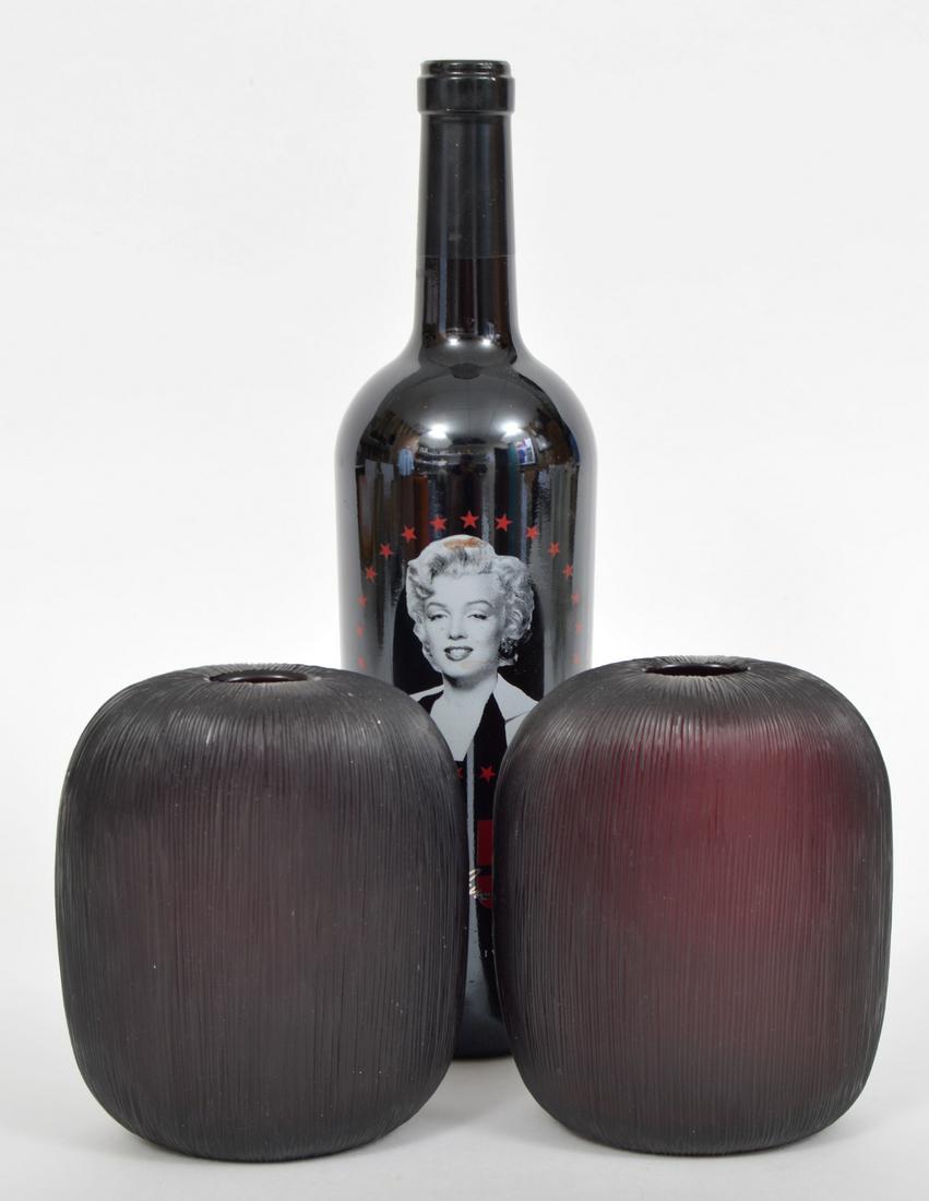 2 Venini Italian Deep Ruby Red Textured Vases (1 of 9)