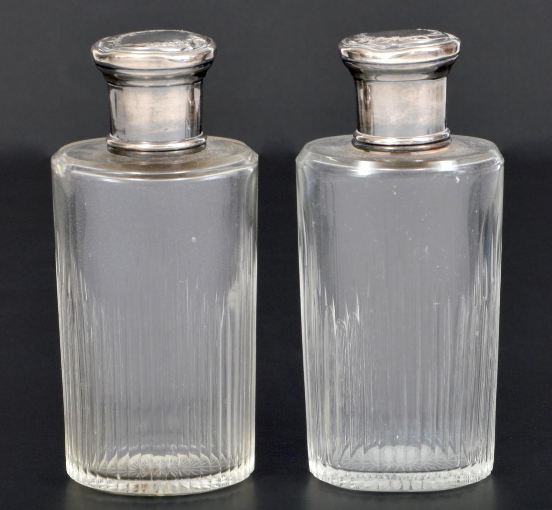 2 French Ribbed Glass Jars Sterling Silver Lids (1 of 12)
