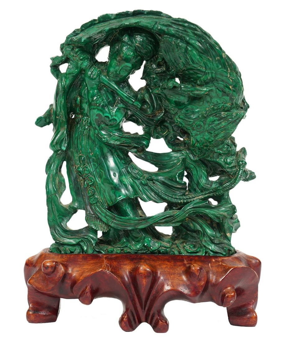 Chinese Carved Malachite Figure (1 of 10)