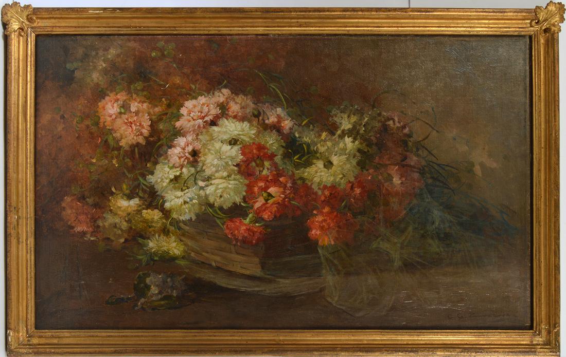 Cayo Zunzarren 'Still Life' Oil Painting: Cayo Zunzarren, Spanish (1873 - 1927). Still life, oil on canvas. Signed bottom right in gilt frame. 23" H x 39" W unframed, 28" x 43" framed. Condition report: Good, frame has some damage and wear. P