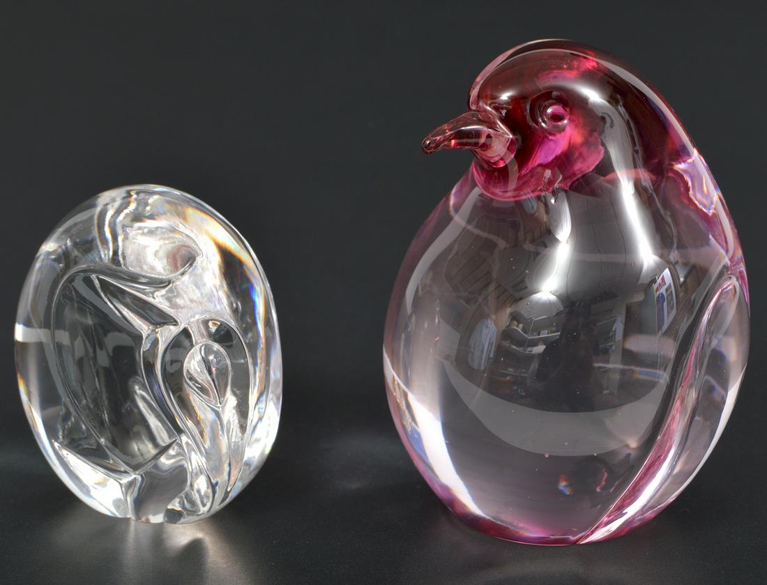 Steuben Glass Elephant & Oggetti Rose Glass Bird (1 of 11)
