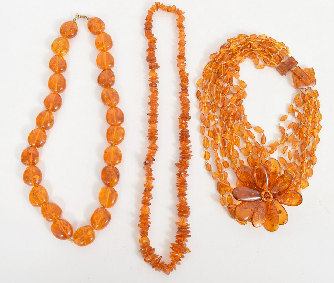 3 Amber Strand Necklaces (1 of 5)