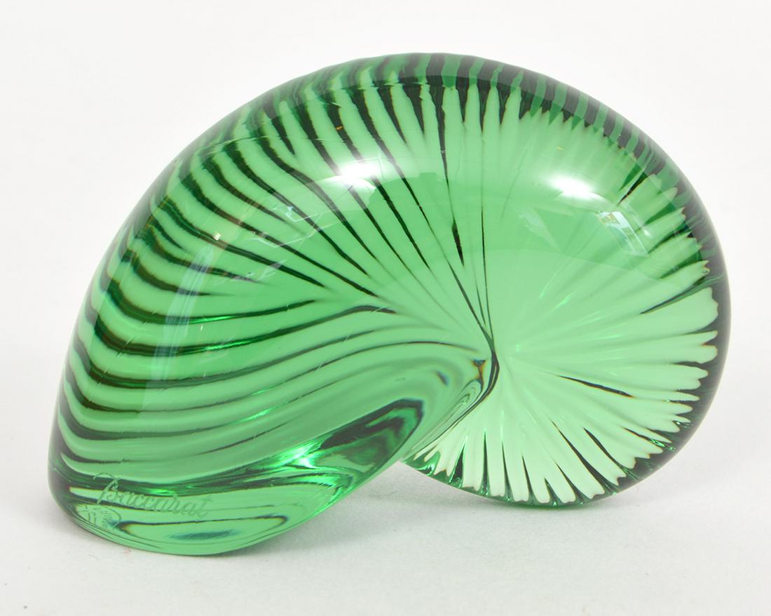 Baccarat Emerald Green Crystal Nautilus Shell (1 of 5)