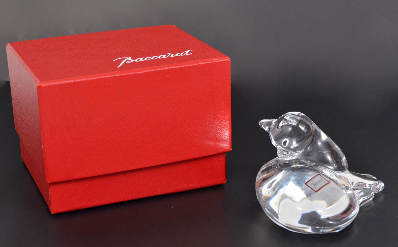 Baccarat France Clear Crystal Cat with Box (1 of 7)