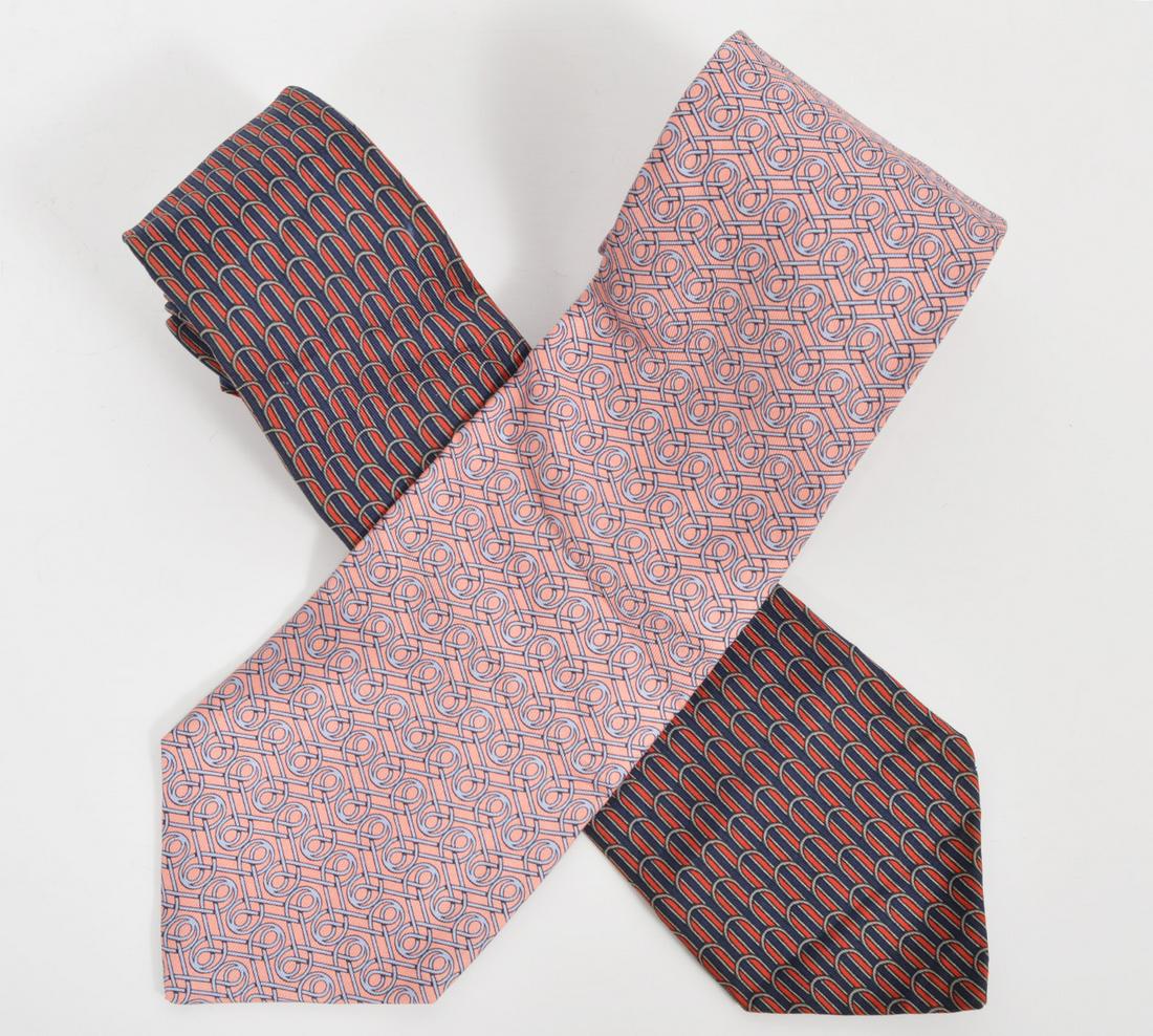 2 Hermes Pure Silk Ties (1 of 6)