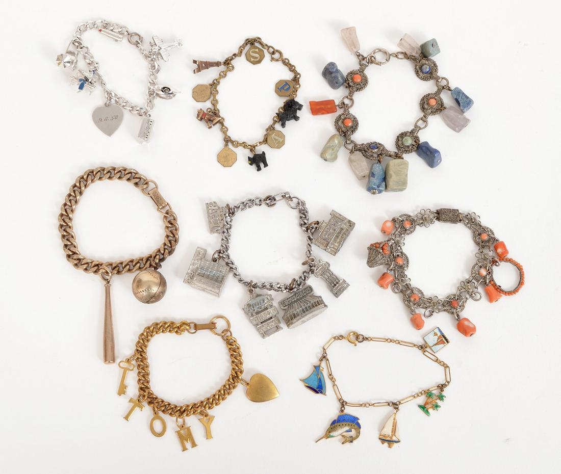 8 Vintage Charm Bracelets (1 of 9)
