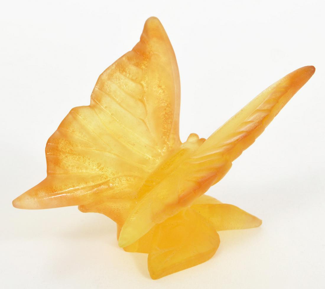 Daum Pate de Verre Yellow Butterfly Figurine (1 of 5)