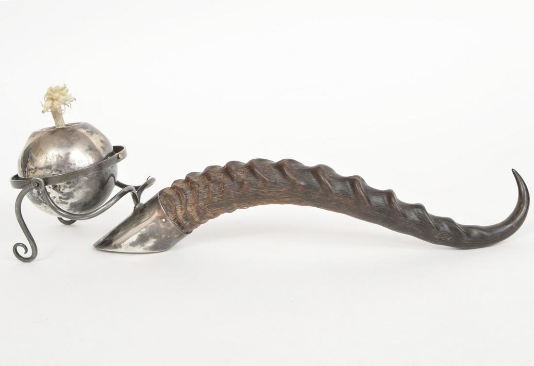 Gimbal Sterling & Horn Cigar Table Lighter (1 of 6)