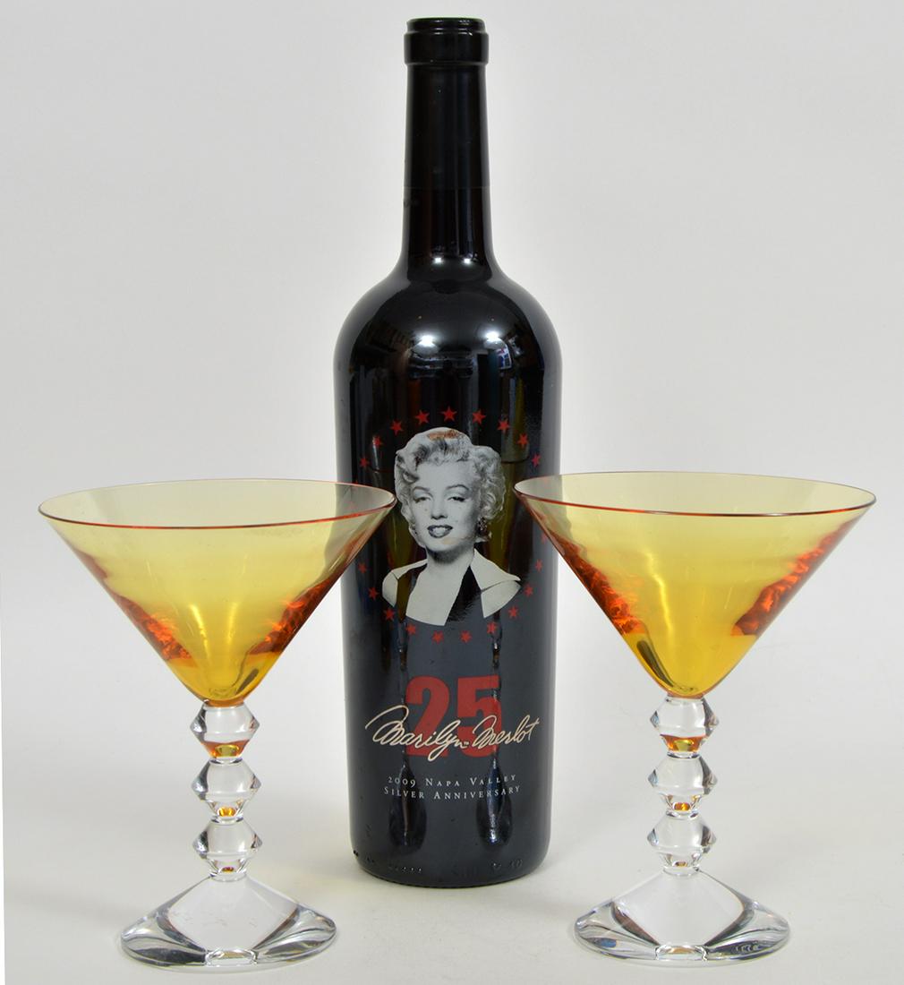 2 Baccarat Amber Crystal Martini Glasses (1 of 4)