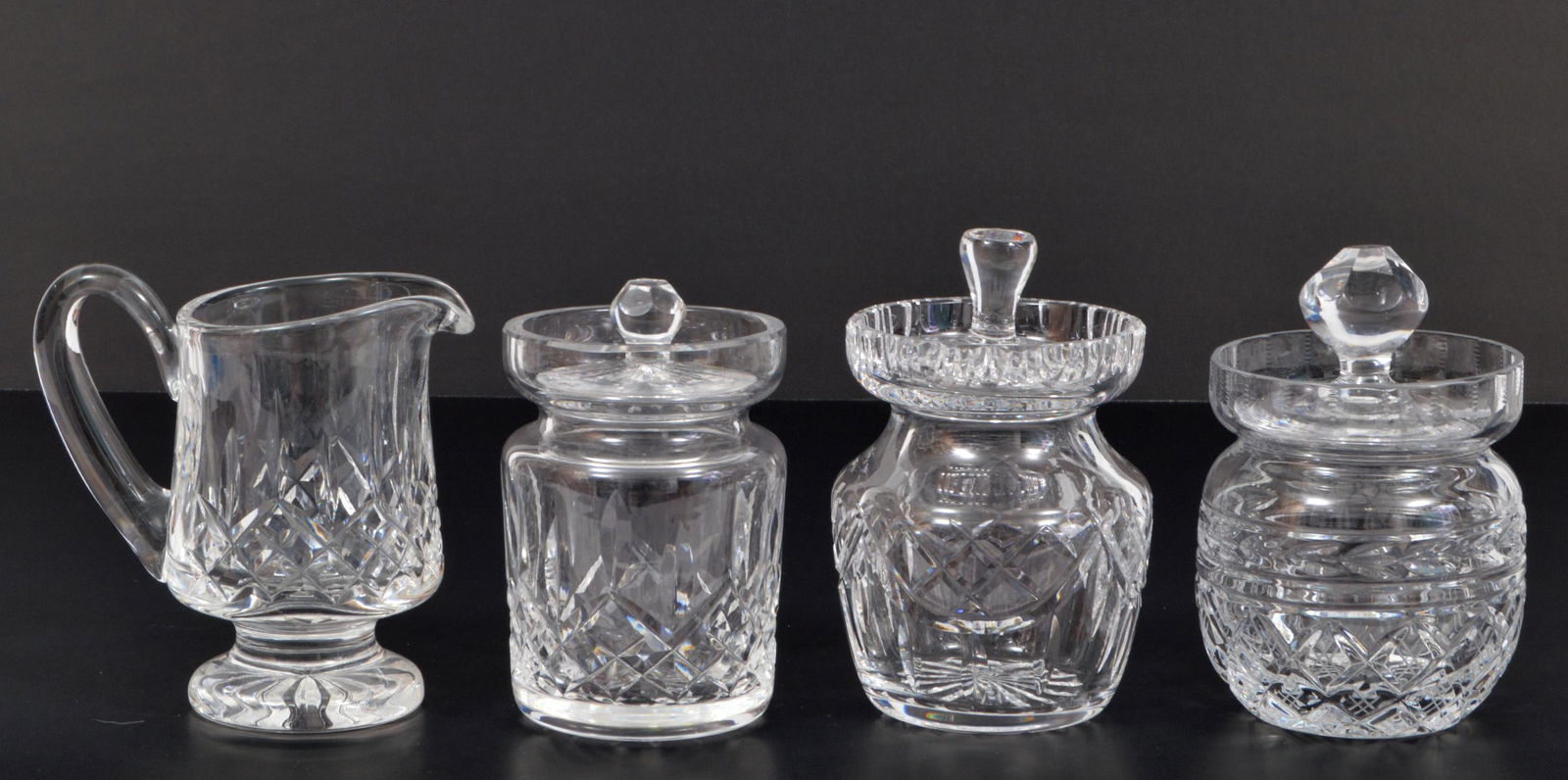 3 Waterford Crystal Jars and 1 Sauce Pitcher (1 of 3)