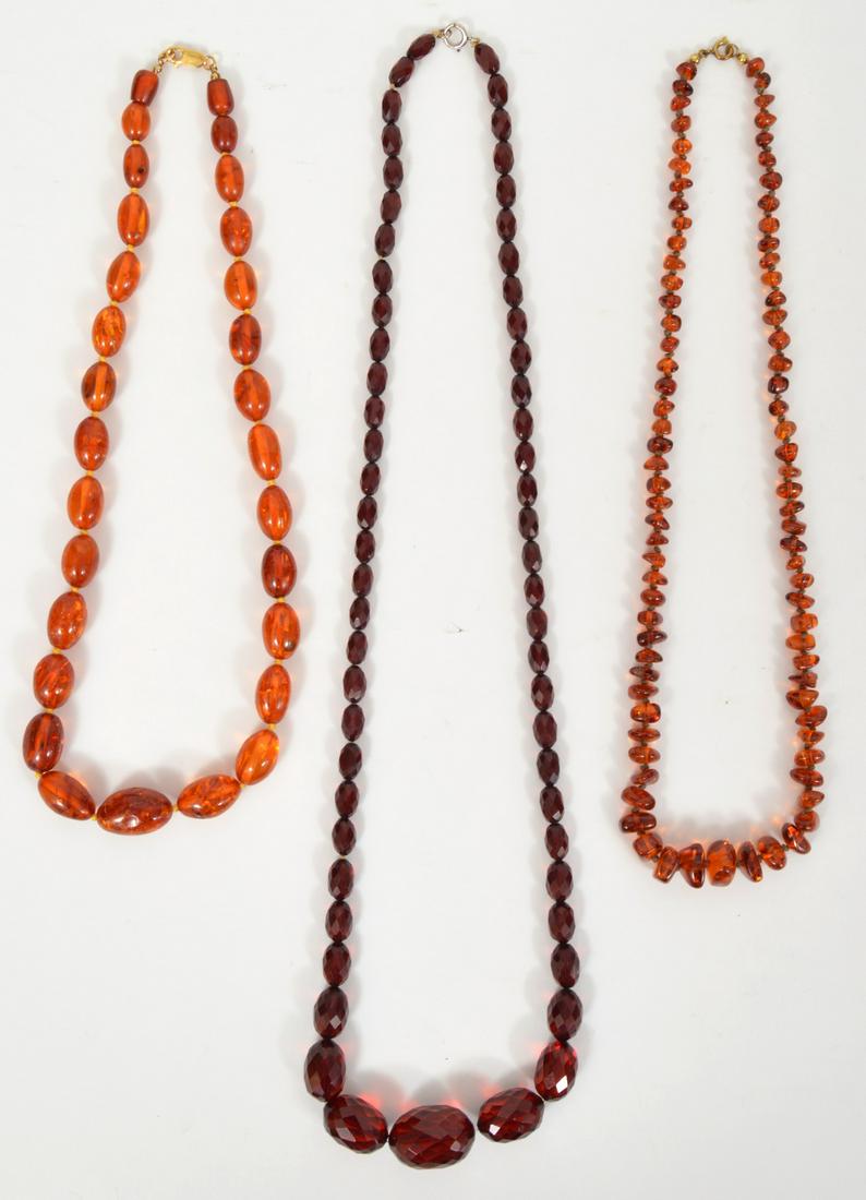 3 Amber Necklaces in Baltic, Cherry & Cognac (1 of 5)