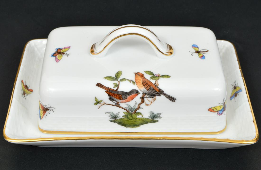 Herend Rothschild Bird Covered Butter Dish (1 of 6)