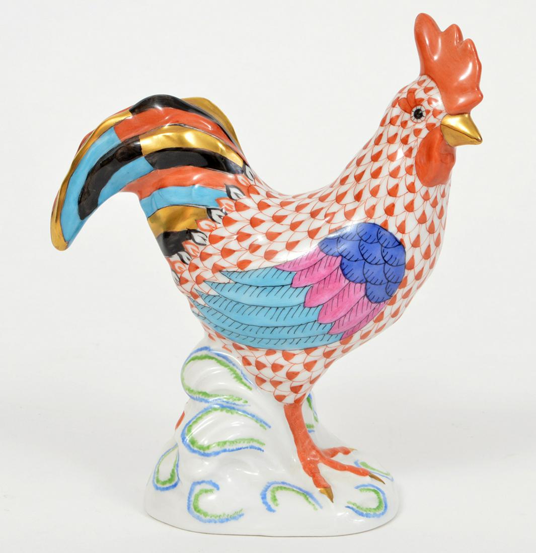 Herend Rust Fishnet Porcelain Rooster (1 of 6)