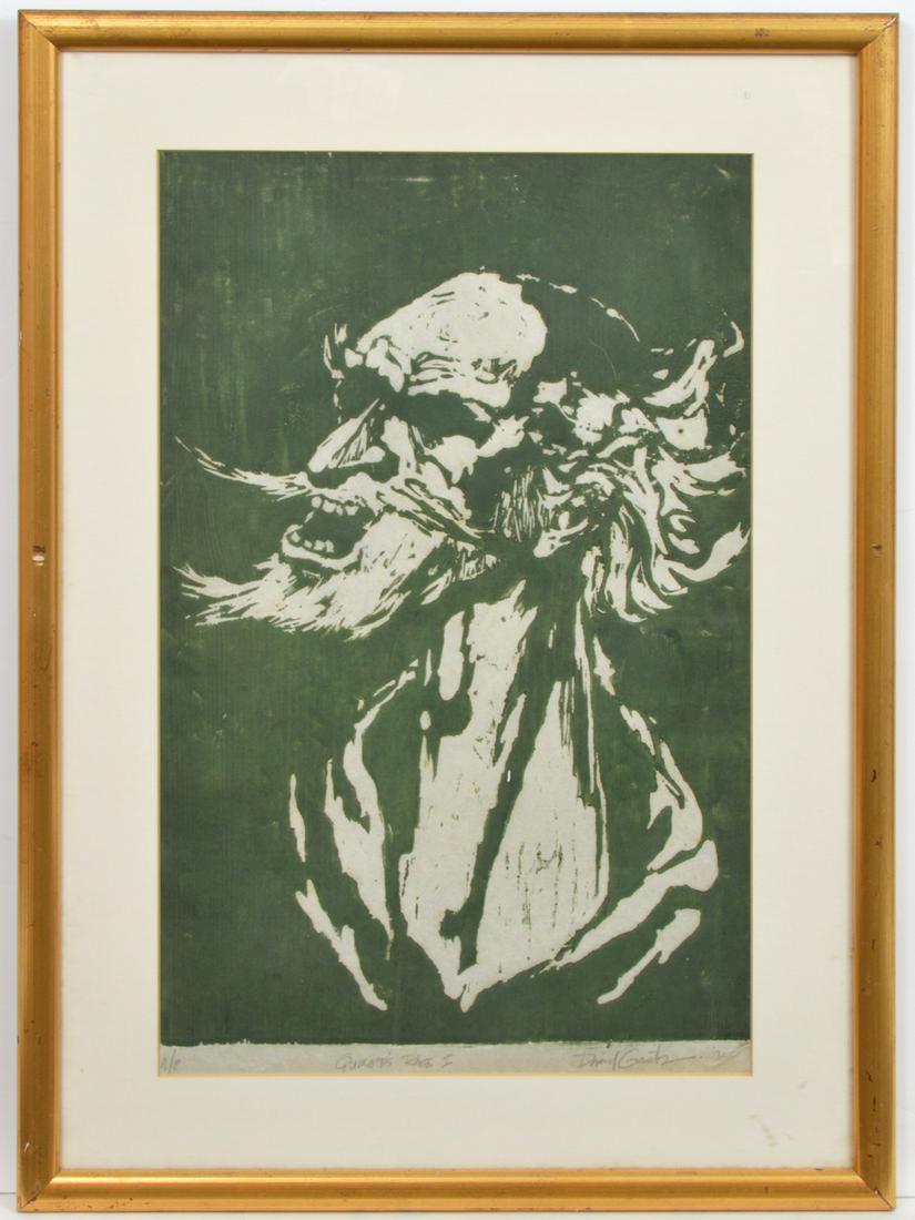 David Gantz Quixote's Rage I Signed A/P Lino Cut (1 of 5)