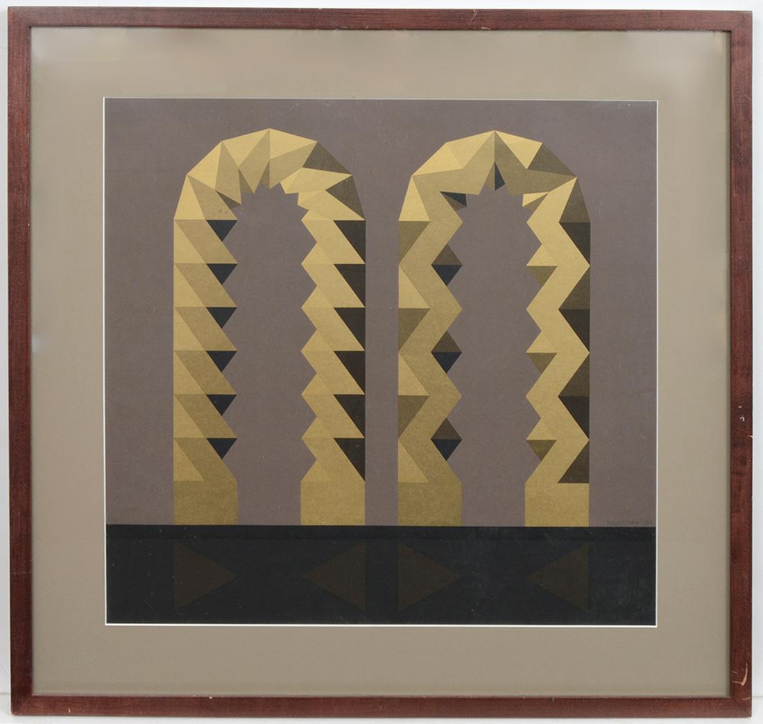 Ricardo Regazzoni Framed Geometric Signed 1984 (1 of 6)