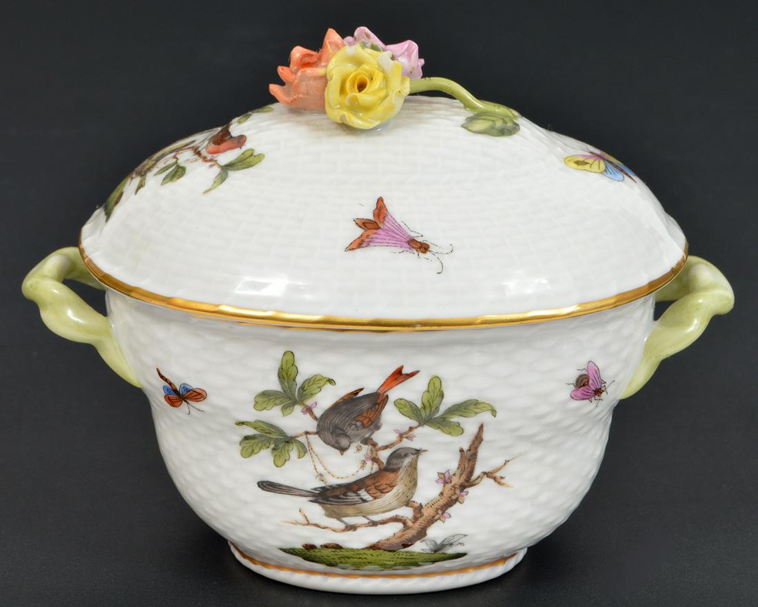 Herend Rothschild Bird Lidded Sugar Bowl (1 of 8)