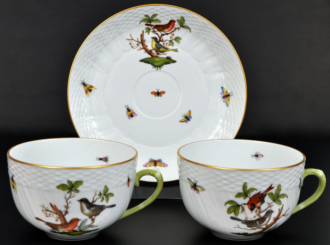 2 Large Herend Rothschild Bird Soup Cups (1 of 8)
