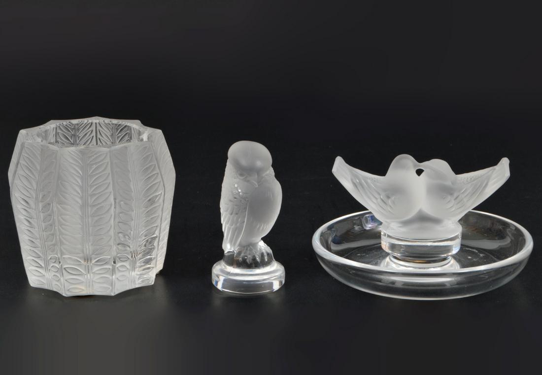 Lalique Cigarette Holder, Ring Dish, Paperweight (1 of 6)