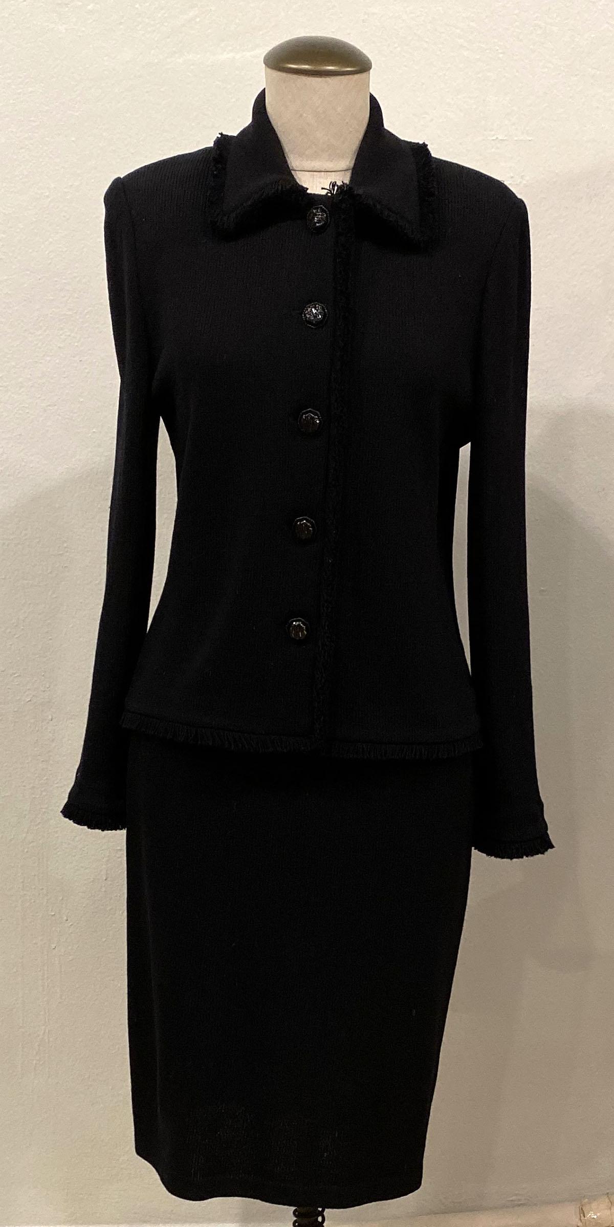 St. John Blue Santana Knit Skirt Suit (1 of 4)