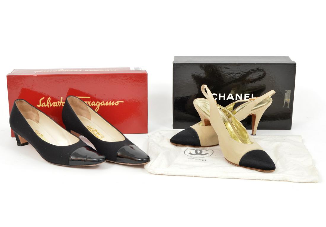 2 Pair of Designer Shoes Chanel & Ferragamo (1 of 12)