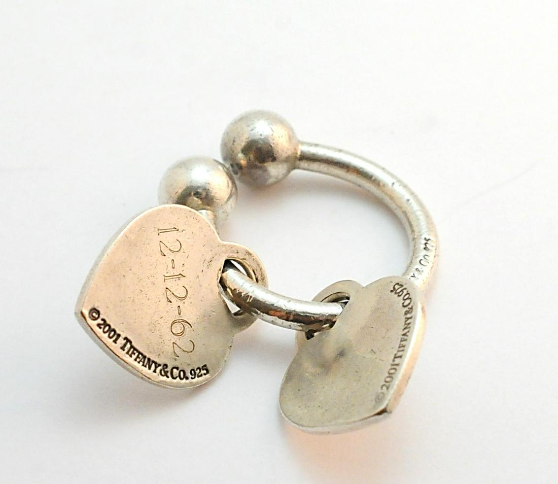 Tiffany & Co. Sterling Double Heart Key Ring (1 of 4)