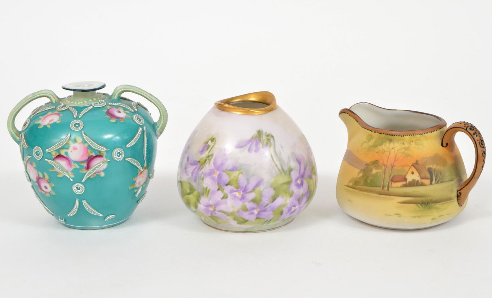 Nippon Vase & Creamer & RS Germany Porcelain Vase (1 of 8)