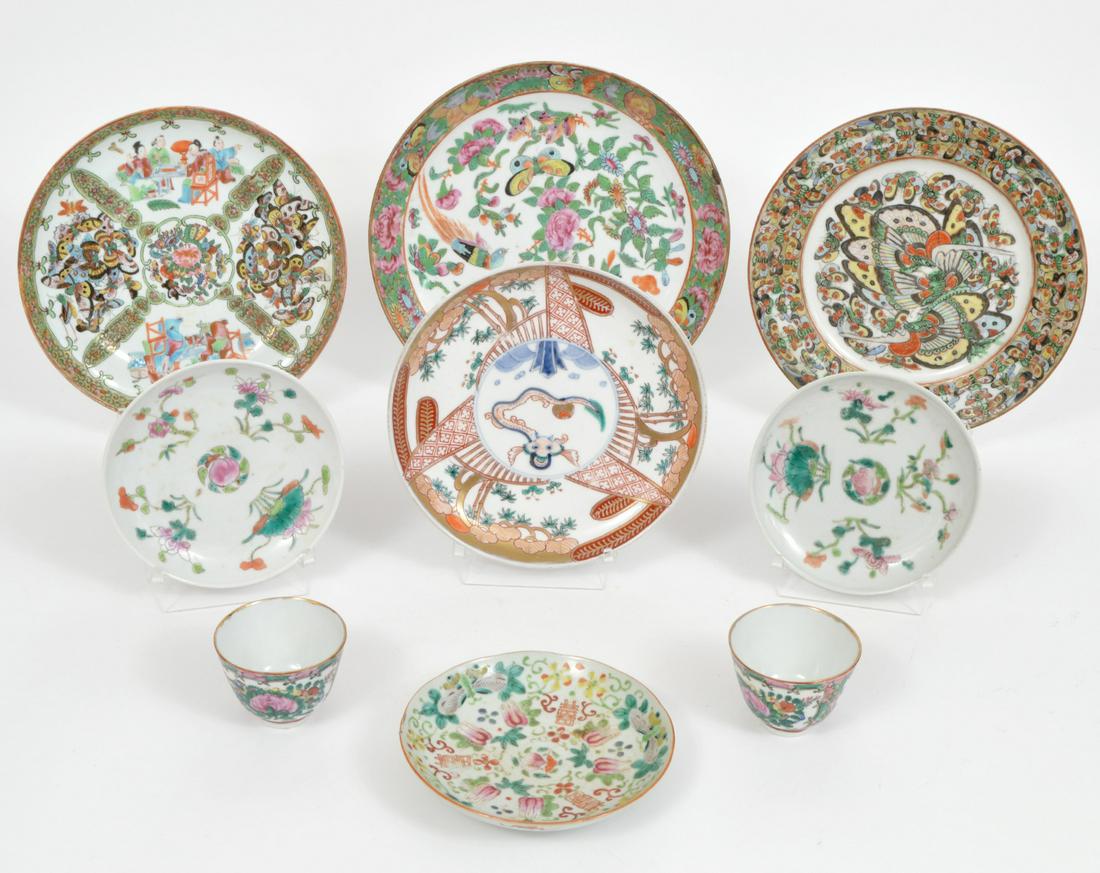 9 Pcs. Chinese Export & Rose Medallion Porcelain (1 of 17)