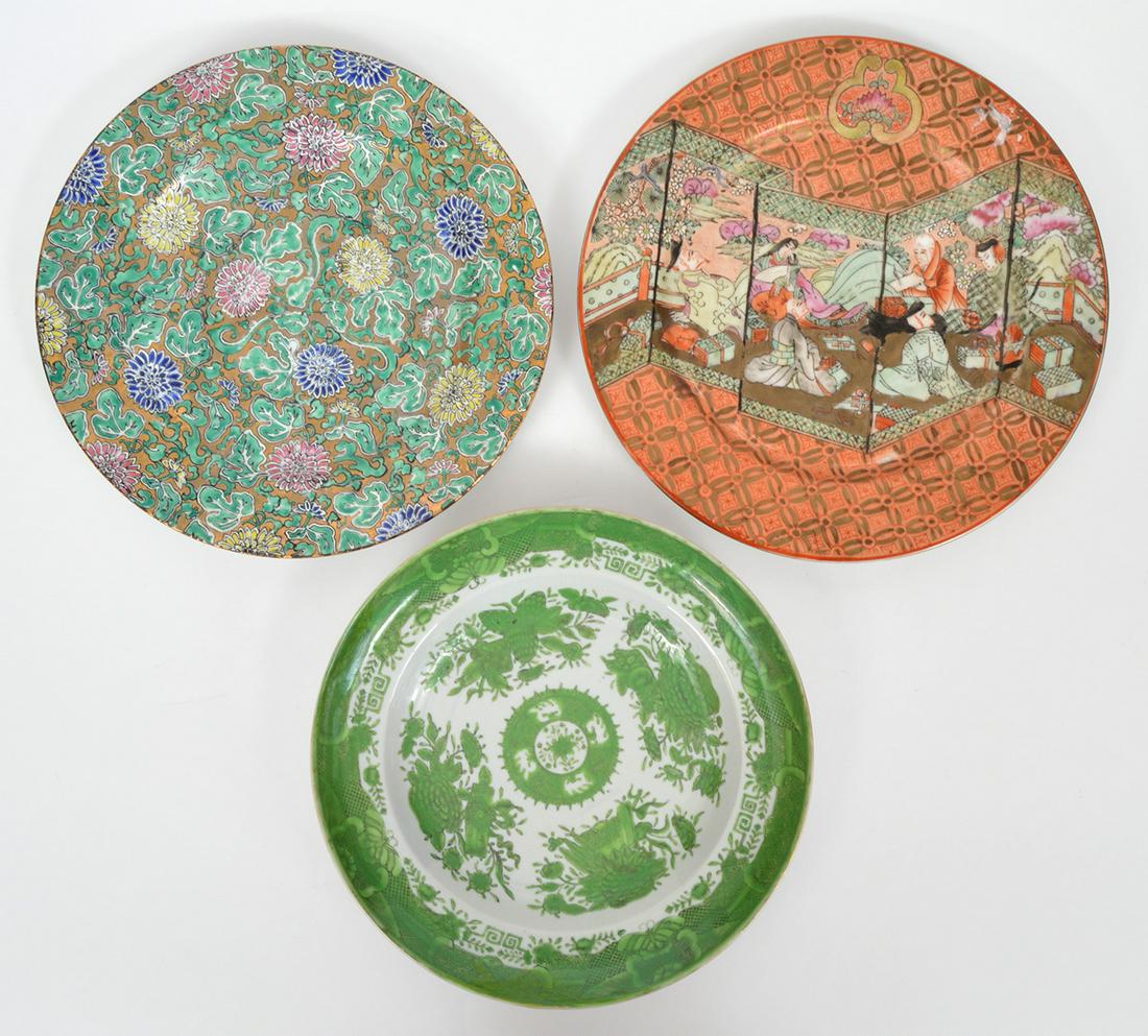3 Asian Porcelain Cabinet Plates (1 of 7)