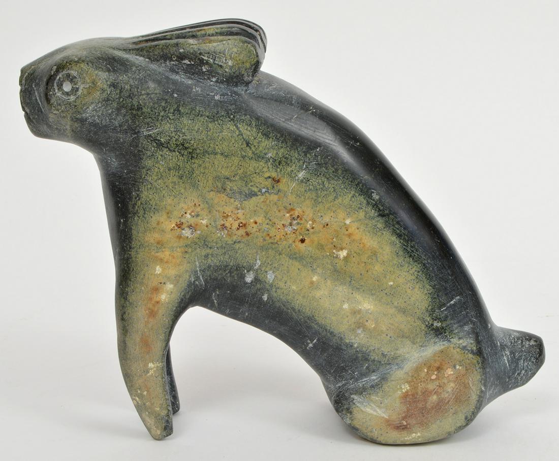 Eskimo Art Inuit Soapstone Rabbit Carving (1 of 6)