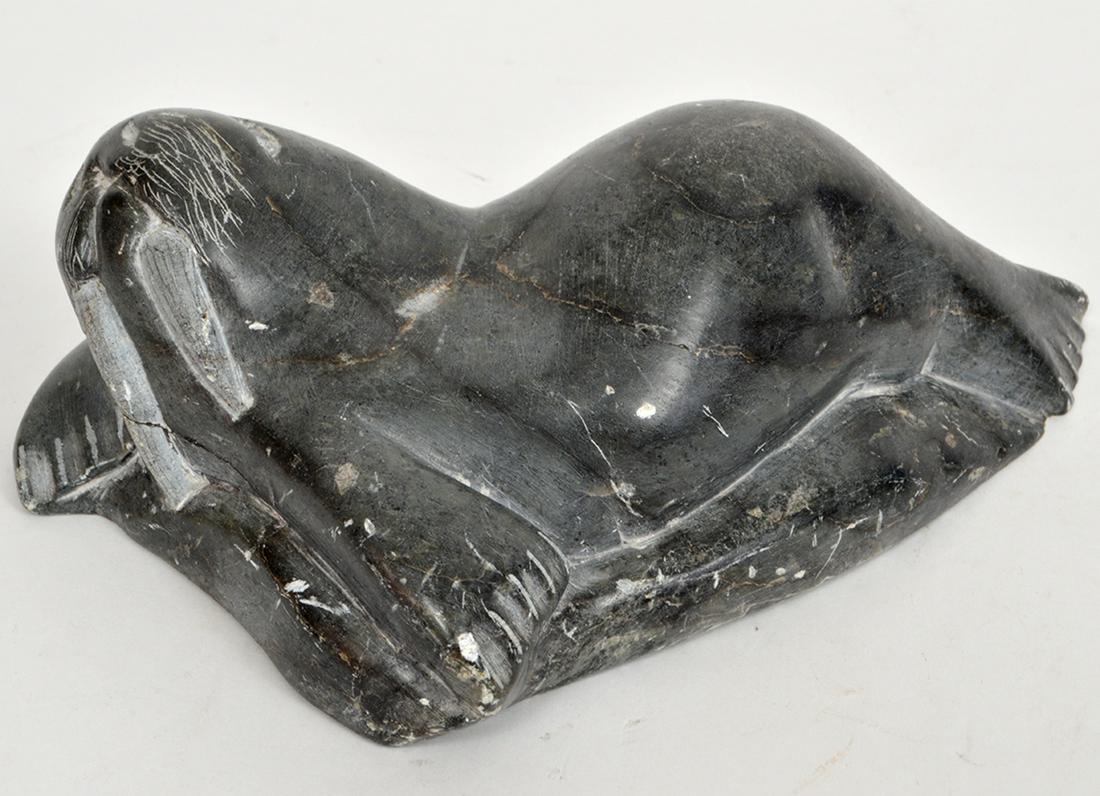 Eskimo Inuit Soapstone Carving Walrus (1 of 6)
