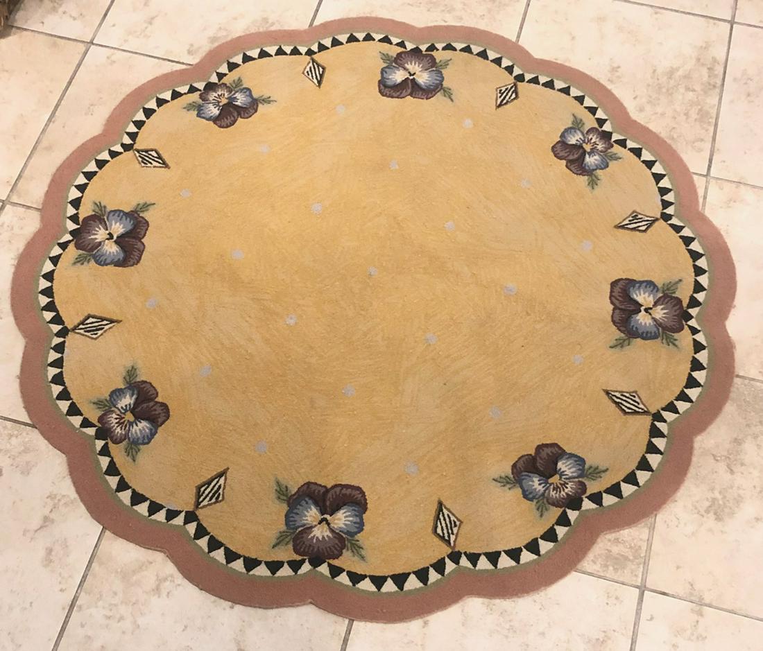 MacKenzie Childs Round Scalloped Area Rug (1 of 5)