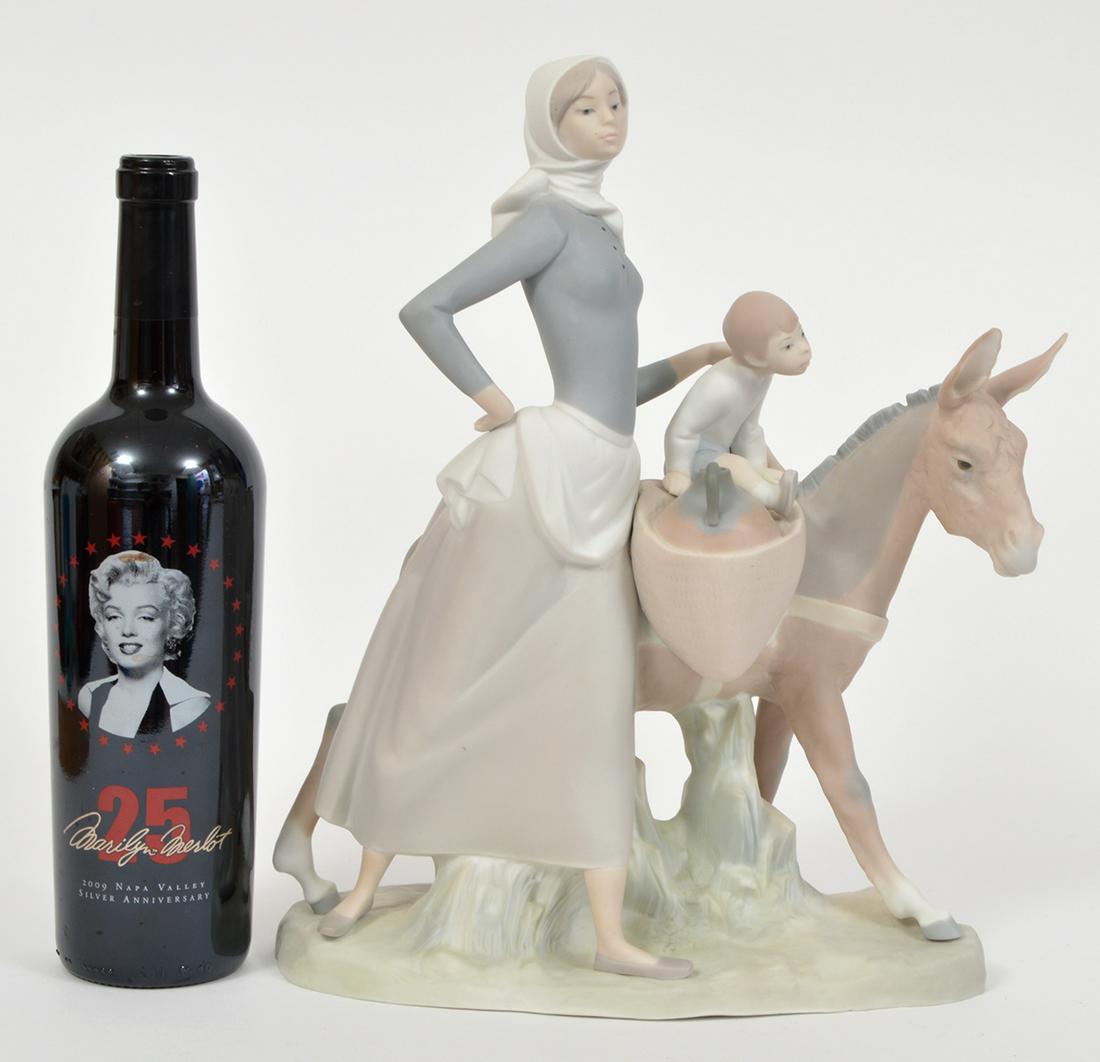 Lladro Large Figurine of Woman, Child, Donkey (1 of 8)